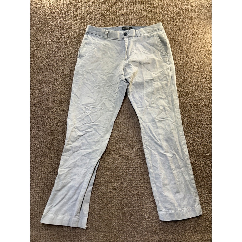 Banana Republic Aiden Chino Mens 31x30 Light Blue Linen Cotton Blend Pants